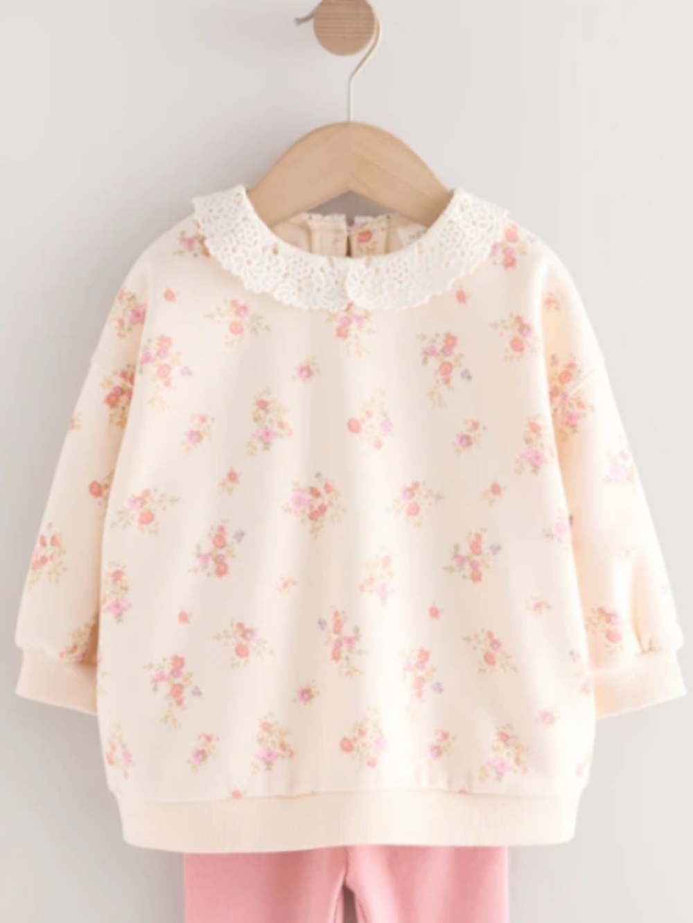 Next Ditsy Floral Sweatshirt in Light Pink Sz 2-3yrs EUC $38R - Picture 4 of 10